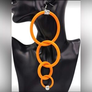 Bold Orange Hoop Earrings